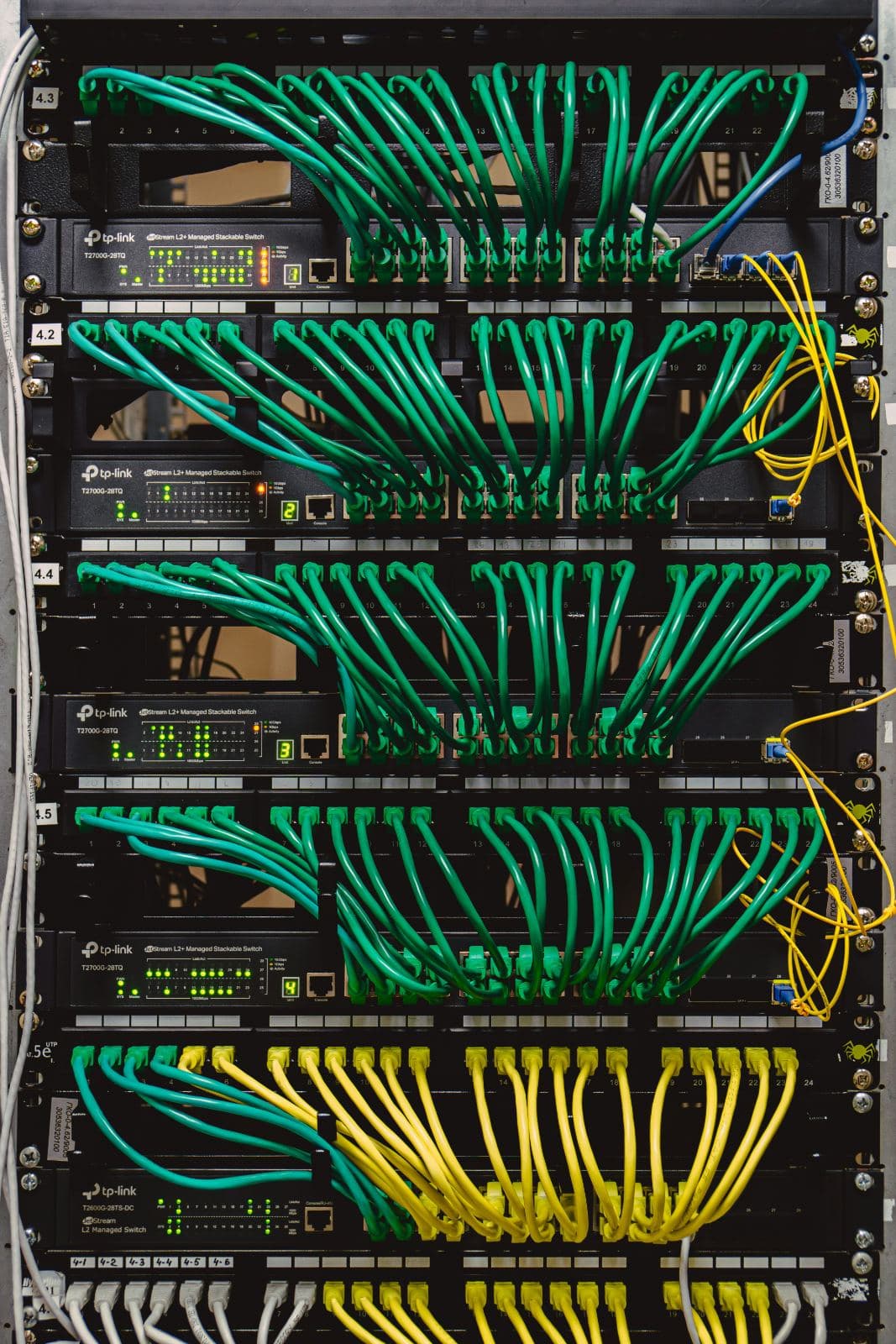 Server rack in a data centre